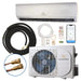 Air conditioning unit kit with components on a white background