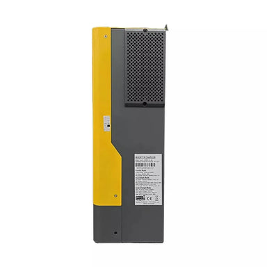 Yellow and gray electronic device on a white background