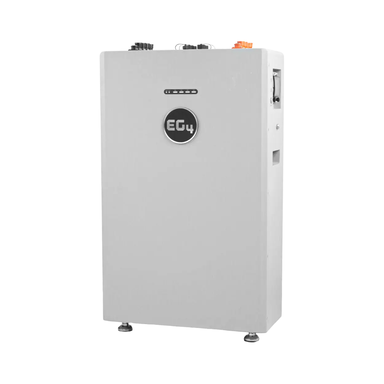 White electronic device with 'EG4' logo on a white background