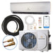 Air conditioning unit kit with components on a white background