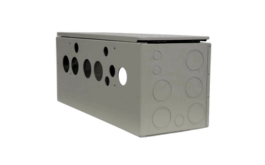 EG4 PowerPro Conduit Box side and rear view displaying cut out holes for wiring