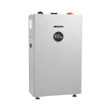 A vertical wall-mounted electric water heater with a silver-gray metal exterior, featuring a circular black 'EC4' logo on the front, top connection ports, and feet on a white background.
