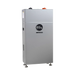 A tall, rectangular metallic gray industrial unit with a circular black 'EG4' logo on the front, standing on small feet against a plain white background.