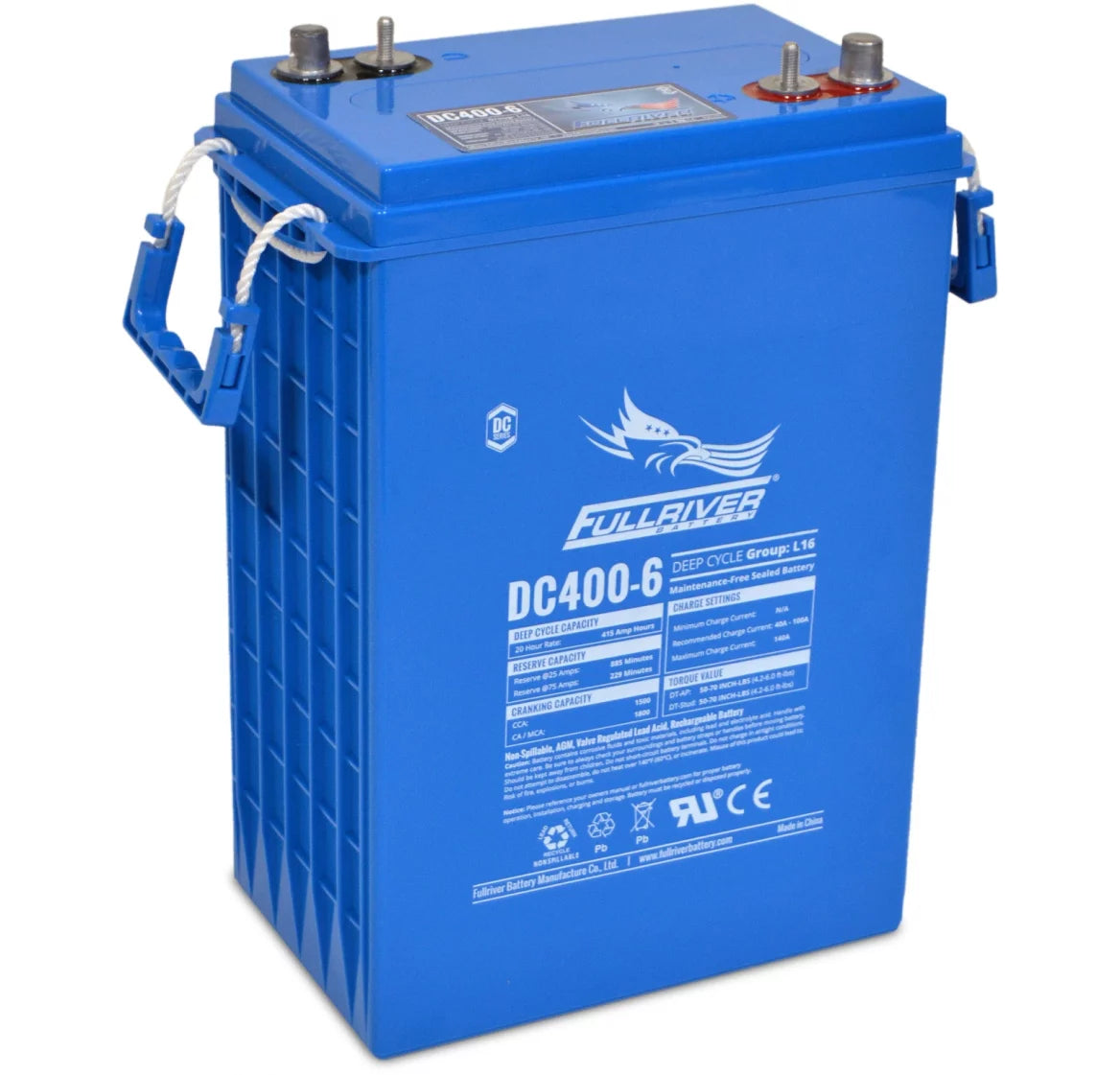 Blue battery with Fullriver branding on a white background