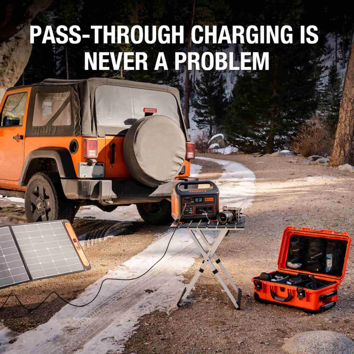 Jackery Explorer 1000 Portable Power Station featuring its pass-through charging feature