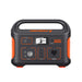 Front panel of Jackery Explorer 500 Portable Power Station displaying its main power button, car port, LCD screen, USB and AC output ports, and LED flashlight