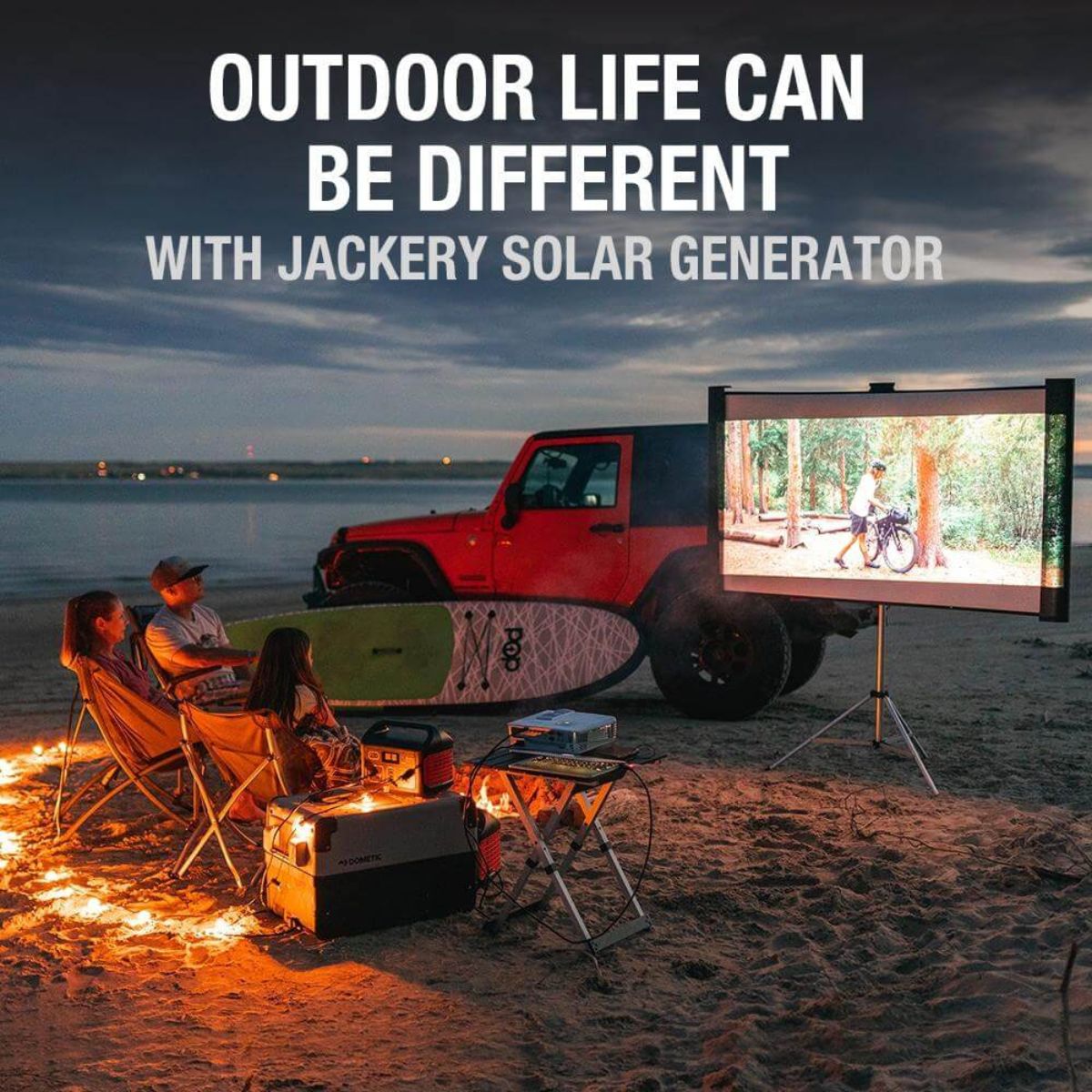 Jackery Explorer 550 Portable Power Station powering outdoor activities for the family