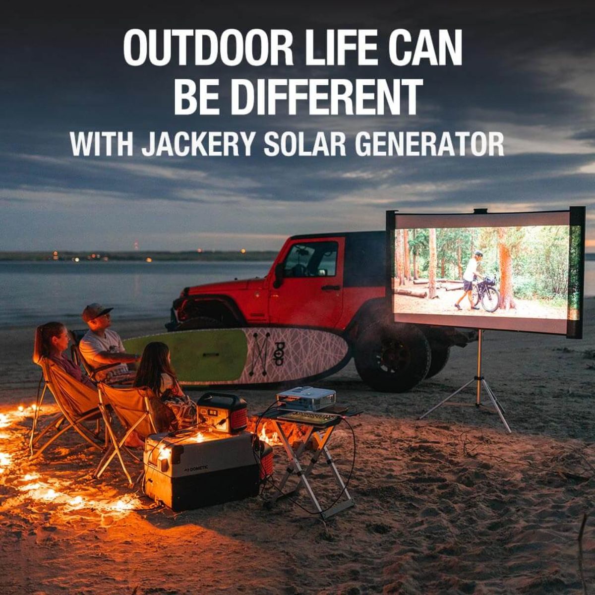 Jackery Explorer 880 Portable Power Station powering family outdoor activities