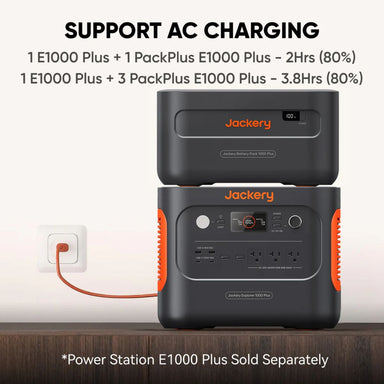 Jackery Battery Pack 1000 Plus displaying its AC Charging support feature