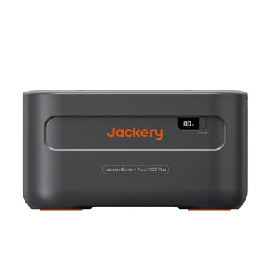 Jackery Battery Pack 1000 Plus displaying its stackable and compact build with its black color scheme