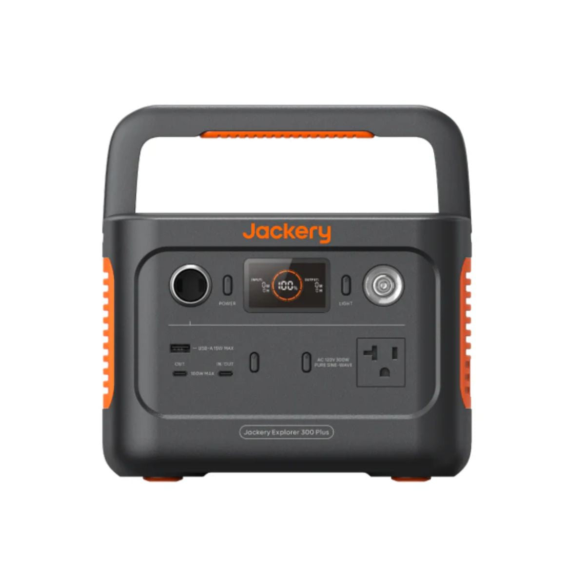 Jackery JE-300B Explorer 300 Plus Portable Power Station displaying its comfort grip handle for better portability