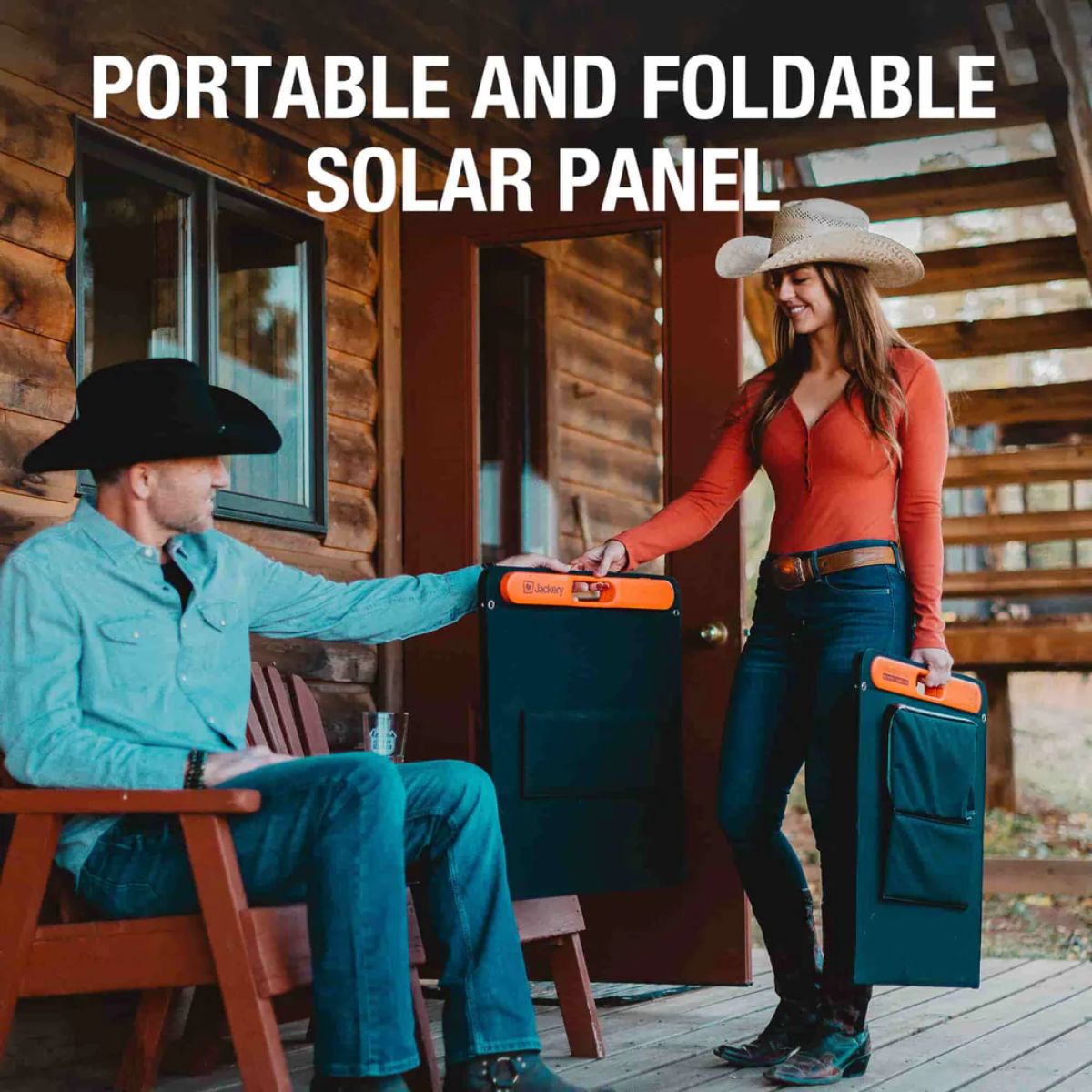 Jackery JS-100C SolarSaga 100W Solar Panel featuring its foldable and portable build