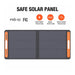 Jackery JS-100C SolarSaga 100W Solar Panel featuring its solar panel safety features such as over power protection, surge protection, and short circuit protection