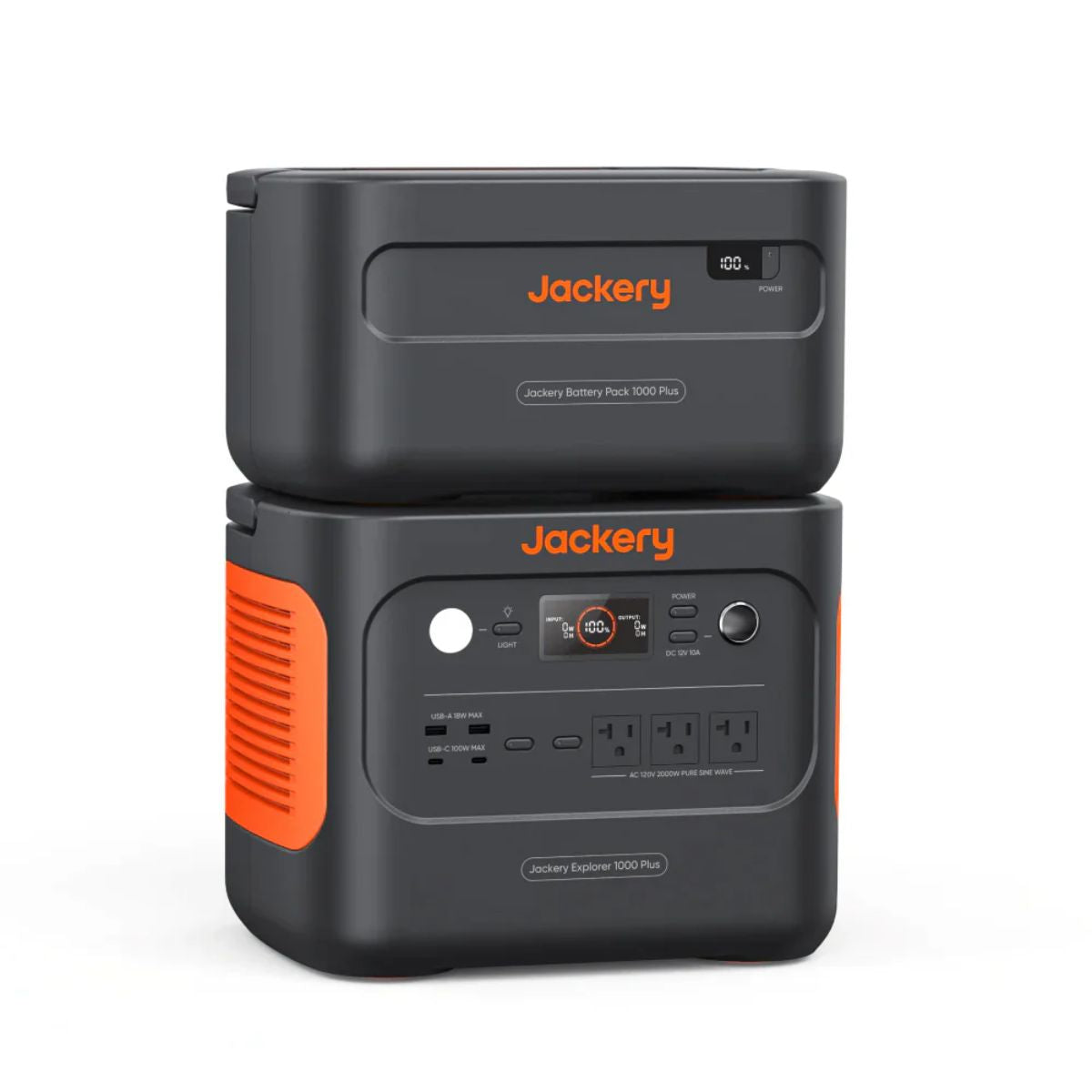 Jackery Solar Generator 1000 Plus with its components: the Explorer 1000 Plus and the LiFePO4 Battery Pack 1000 Plus