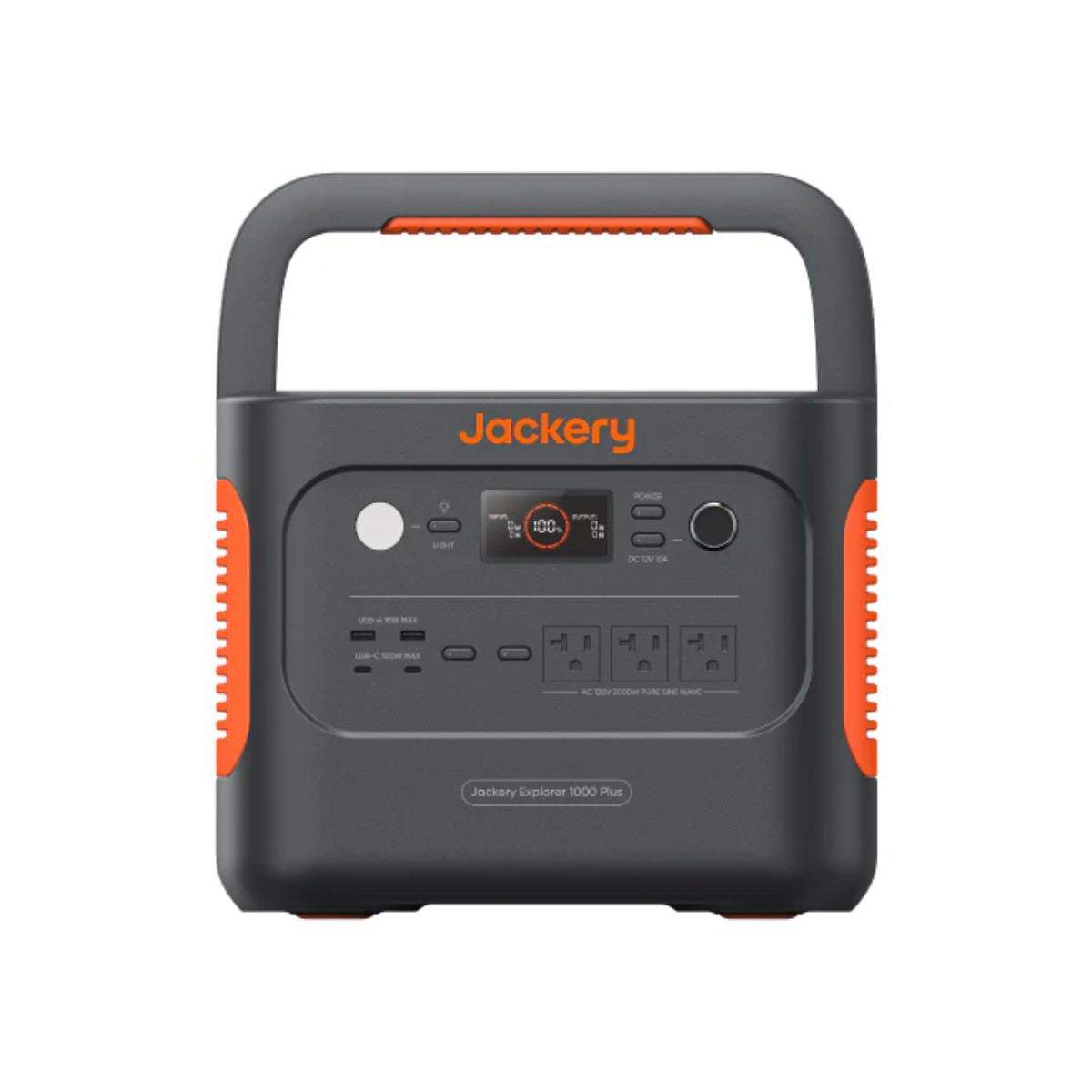 Jackery Explorer 1000 Plus Portable Power Station displaying its portable and durable build with its black and orange color scheme