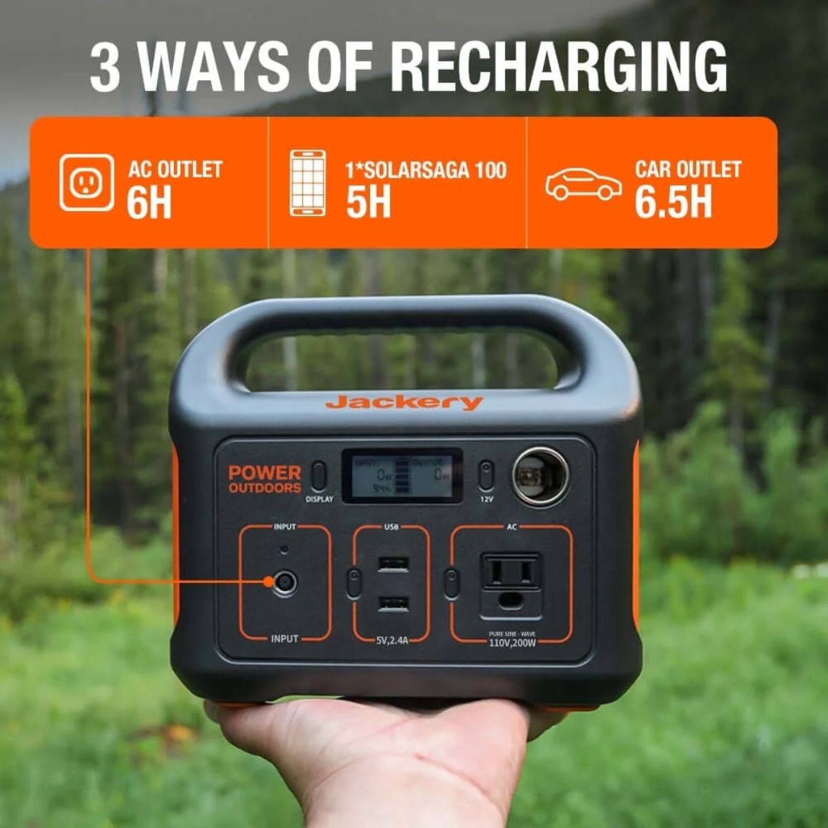 Jackery Explorer 290 Portable Power Station featuring its 3 types of recharging for this portable station