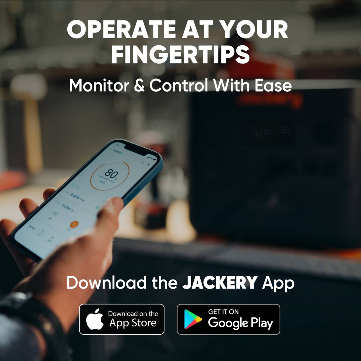 Jackery Mobile App for better monitoring and controls available to download at App Store and Google Play Store