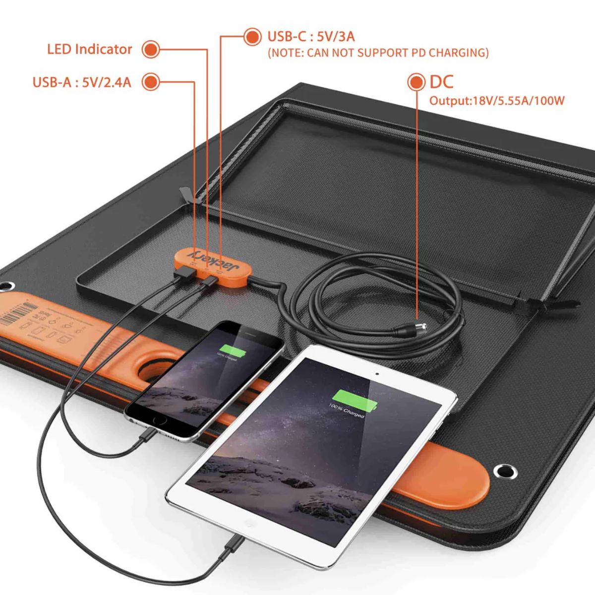 Jackery JS-100C SolarSaga 100W Solar Panel featuring its overall product features