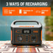 Jackery Explorer 550 Portable Power Station featuring its 3 types of recharging for this portable station