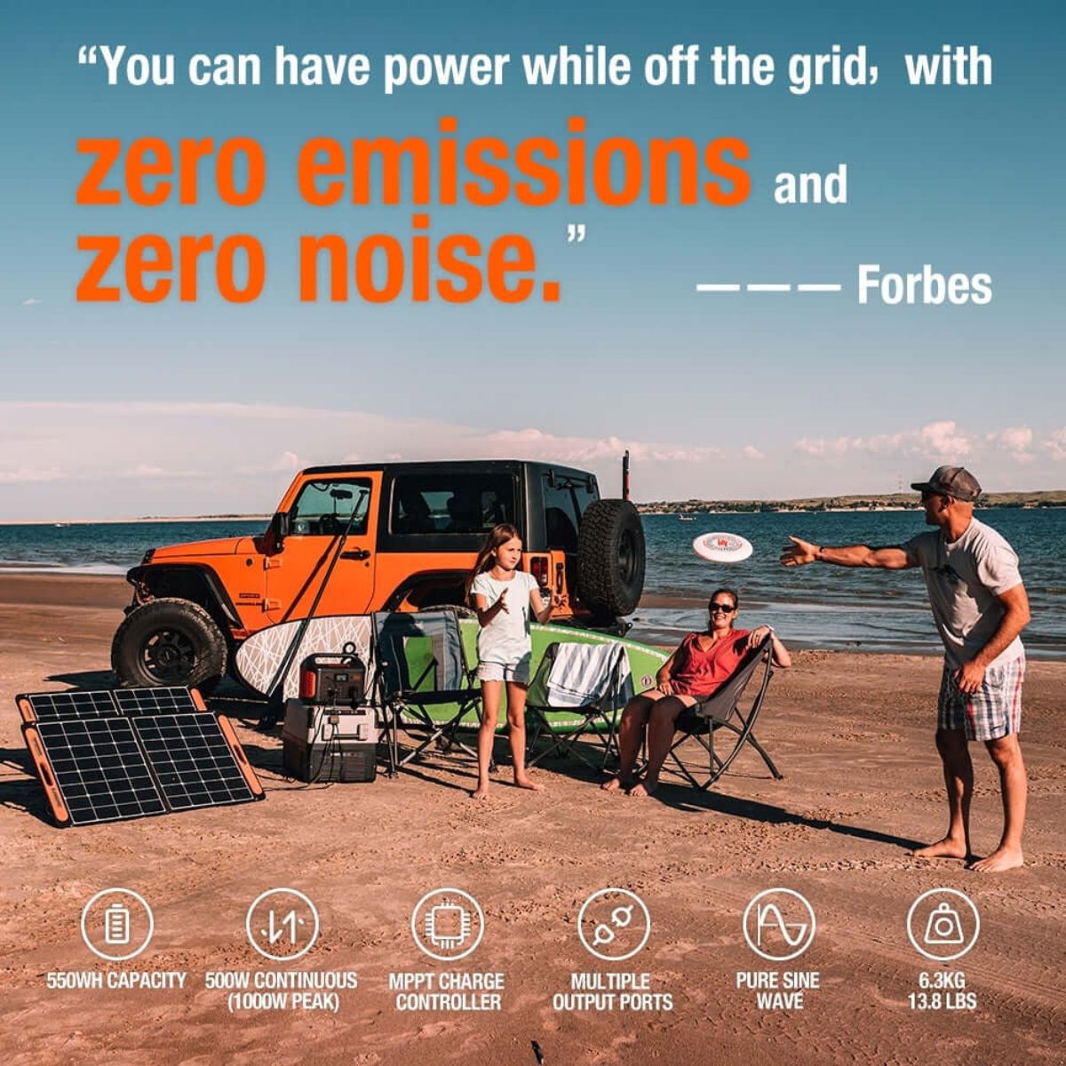 Jackery Explorer 550 Portable Power Station featuring its overall product features