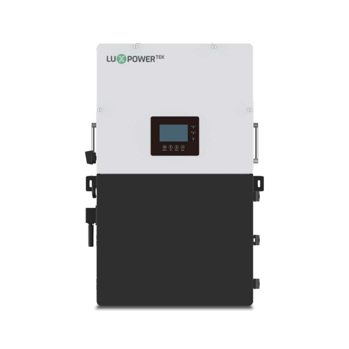 LUXPower INV020 12kW (18kPV) Hybrid Inverter displaying its white and black color scheme with its LCD display at the center front panel