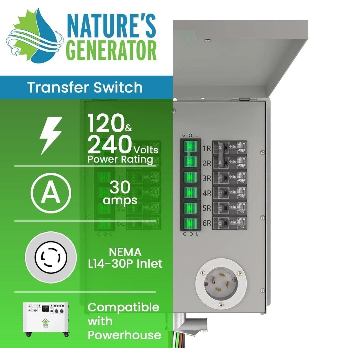 Nature's Generator 12-Circuit 120/240V 30A Non-Automatic Power Transfer Switch-1