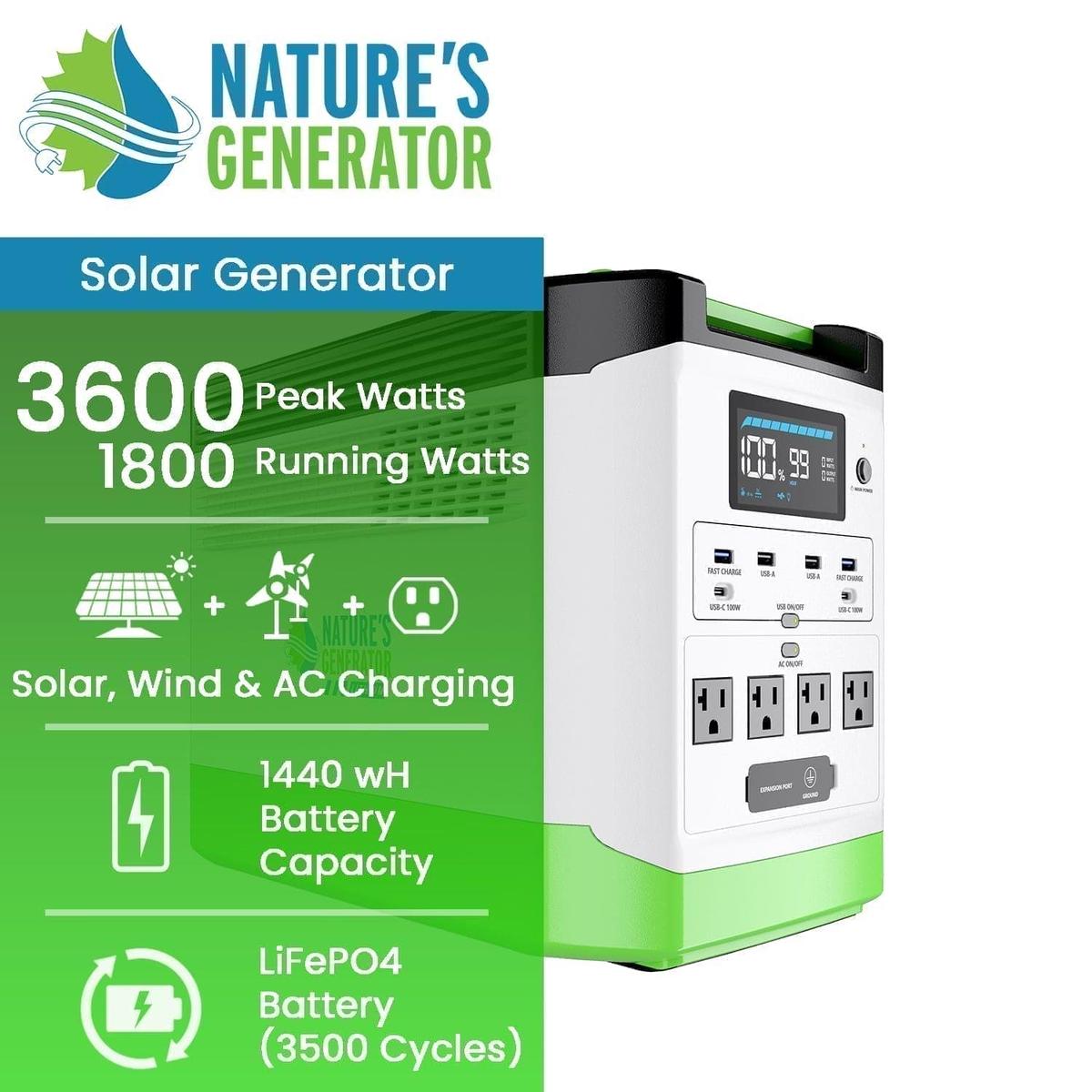 Nature's Generator Lithium 1800 Power Station-2