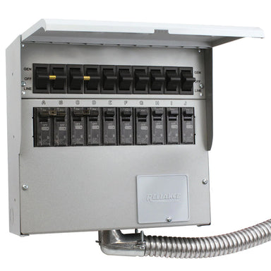 Reliance 310D indoor transfer switch, compact and efficient for seamless generator connectivity and power management.
