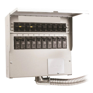 Reliance transfer switch model 510D, an essential generator accessory for managing portable generator connections and ensuring quality power control.