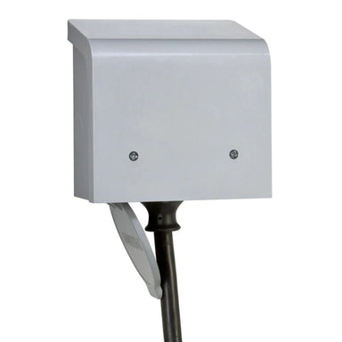 Reliance PBN50 Power Inlet Box featuring its white color scheme and a underside cover