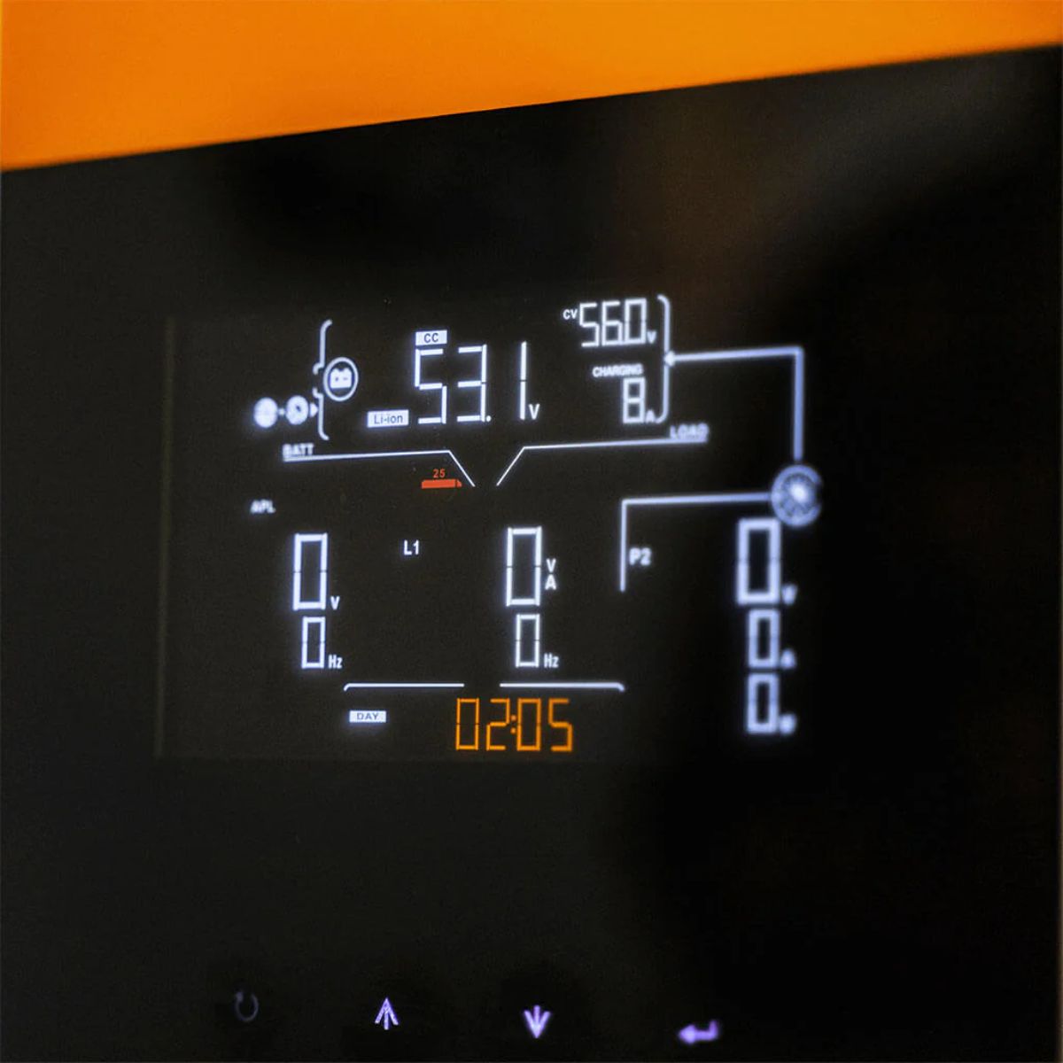 A focused view of Rich Solar RS-A10 All-in-One Energy Storage System displaying its LCD display