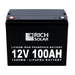 Front view of Rich Solar RS-B12100 100Ah-12V LiFePO4 Lithium Iron Phosphate Battery