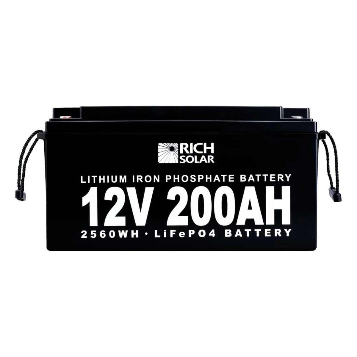 Front side view of Rich Solar RS-B12200 200Ah-12V LiFePO4 Lithium Iron Phosphate Battery