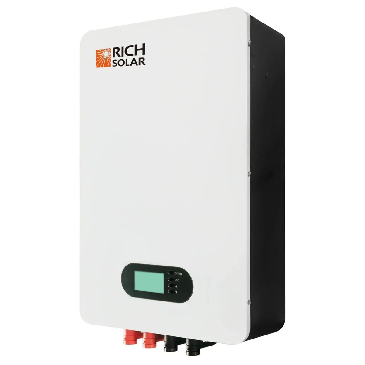 Slightly tilted right side view of the Rich Solar RS-B48100 Alpha 5 Powerwall Lithium Iron Phosphate Battery