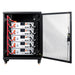 5  pieces of Rich Solar RS-B48100SR 100Ah-48V LiFePO4 Lithium Server Rack Battery stacked together into a battery rack cabinet