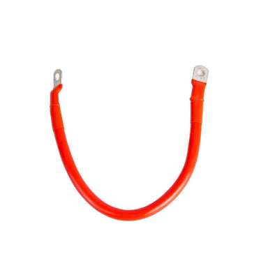 Rich Solar RS-C21R 2-Gauge Inverter Battery Cable Red displaying its light red color scheme and 5/16" end lugs