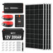 Rich Solar RS-CK800 800W-12V Complete Solar Kit featuring its 2000W-12V Solar Pure Sine Wave Inverter, 4 x 200W 12V Panels, 60A MPPT Charge Controller, a 200AH 12V Lithium Battery and other accesories