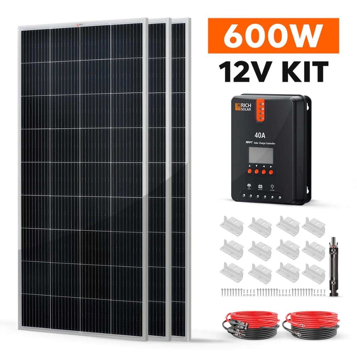 Rich Solar RS-K6004 600W Solar Kit featuring its 12 volts and 600 Watt capacity