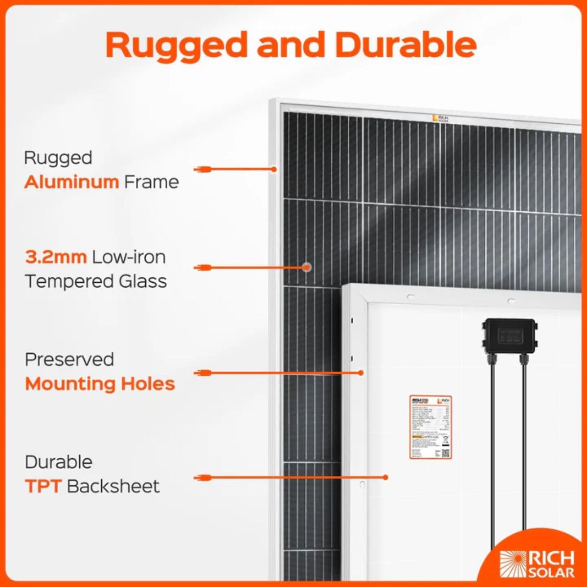 Rich Solar RS-K6004 600W Solar Kit featuring its solar panel rugged and durable features