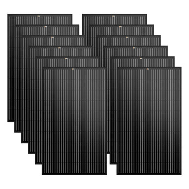 Rich Solar RS-M335 MEGA 335 Watt Monocrystalline Solar Panel displaying it durable build and all black color scheme
