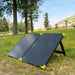 Outside setup of Rich Solar X100B MEGA 100W Portable Solar Panel Briefcase displaying its sturdy build and portability