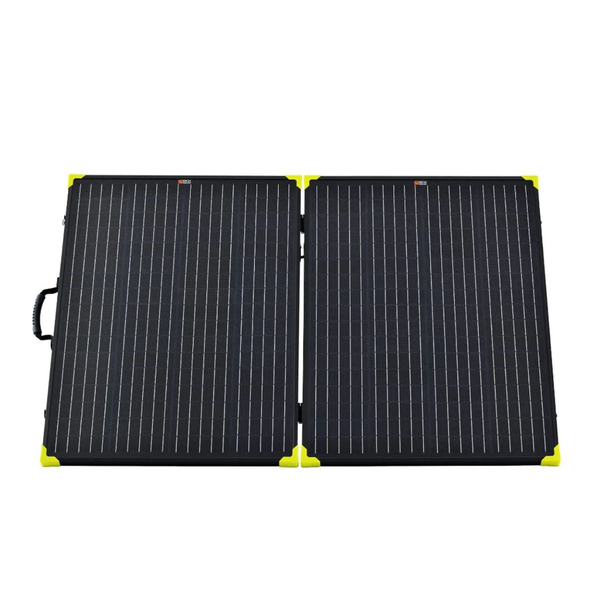 Front panel view of Rich Solar RS-X200B MEGA 200W Portable Solar Panel Briefcase