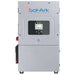 Sol-Ark 12kW Hybrid Inverter System with EMP Hardening Kit - SA-12K-EMPKIT is a sleek gray inverter with a touchscreen and glowing power light