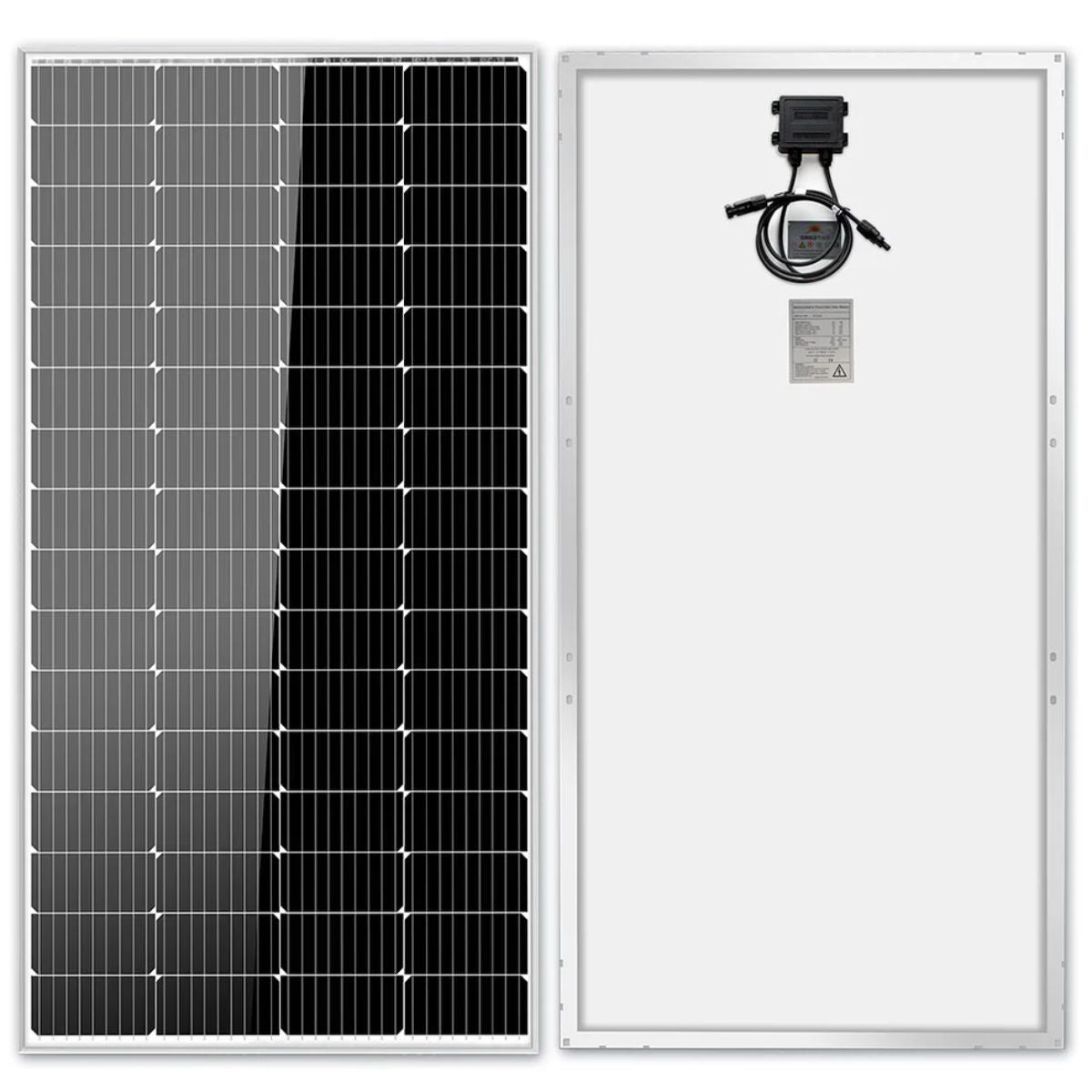 SunGold Power SG-2P200WM Monocrystalline Solar Panels displaying its front and back panel