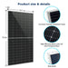 SunGold Power SG-460WMG PERC Bifacial Solar Panels displaying its its durability features and its product dimensions