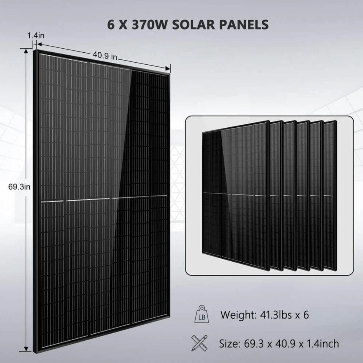 SunGold Power SGK-PR064 Off-Grid Solar Kit's 370  Watt Solar Panel