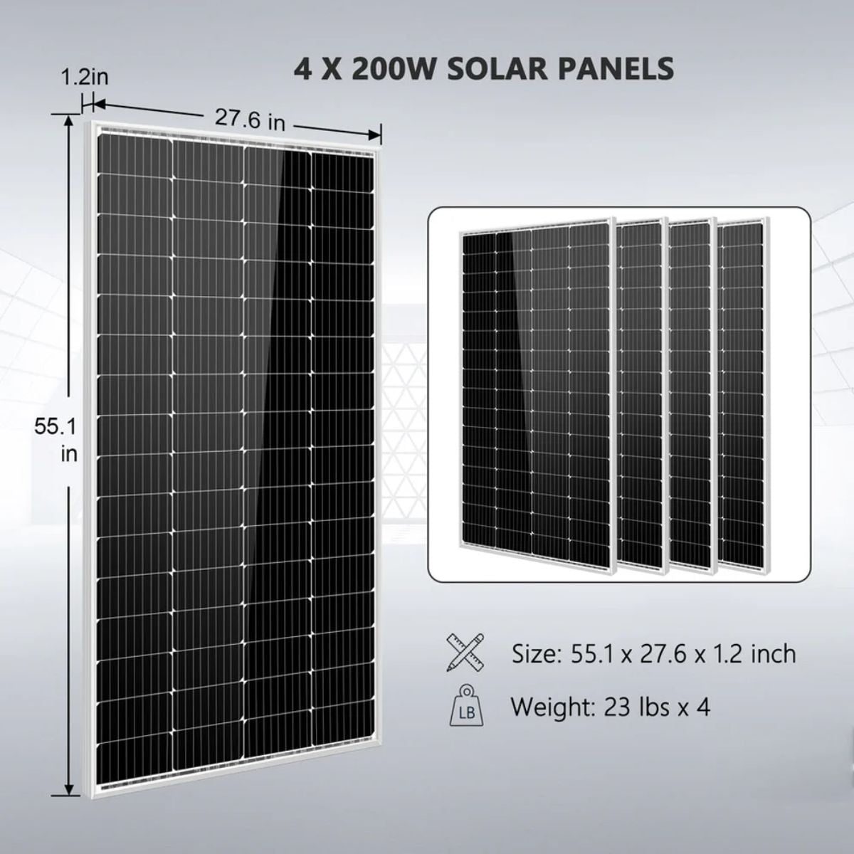 SunGold Power SGKT-3PRO Solar Kit's 200 Watt Mono Solar Panel