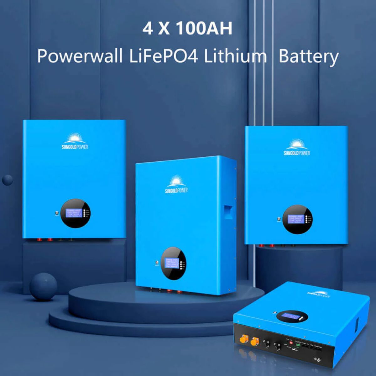 SunGold Power SGM-10K20 Off-Grid Solar Kit's 100AH LiFePO4 Wall Mounted Powerwall Lithium Battery