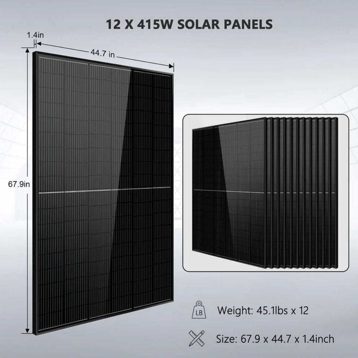 SunGold Power SGM-10M2T Off-Grid Solar Kit's 415 Watt Solar Panel