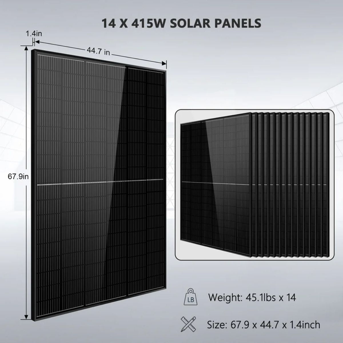 SunGold Power SGR-13KM Off-Grid Solar Kit's 415 Watt Solar Panel